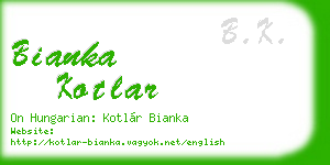 bianka kotlar business card