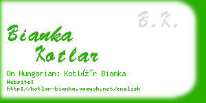 bianka kotlar business card
